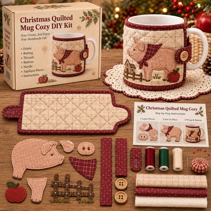 🐷 Farmhouse Friends Mug Cozy Sewing Kit