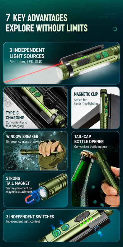 🔦 Multifunctional Magnetic Pen Light – 600LM Rechargeable Work Flashlight for Any Task 🛠️