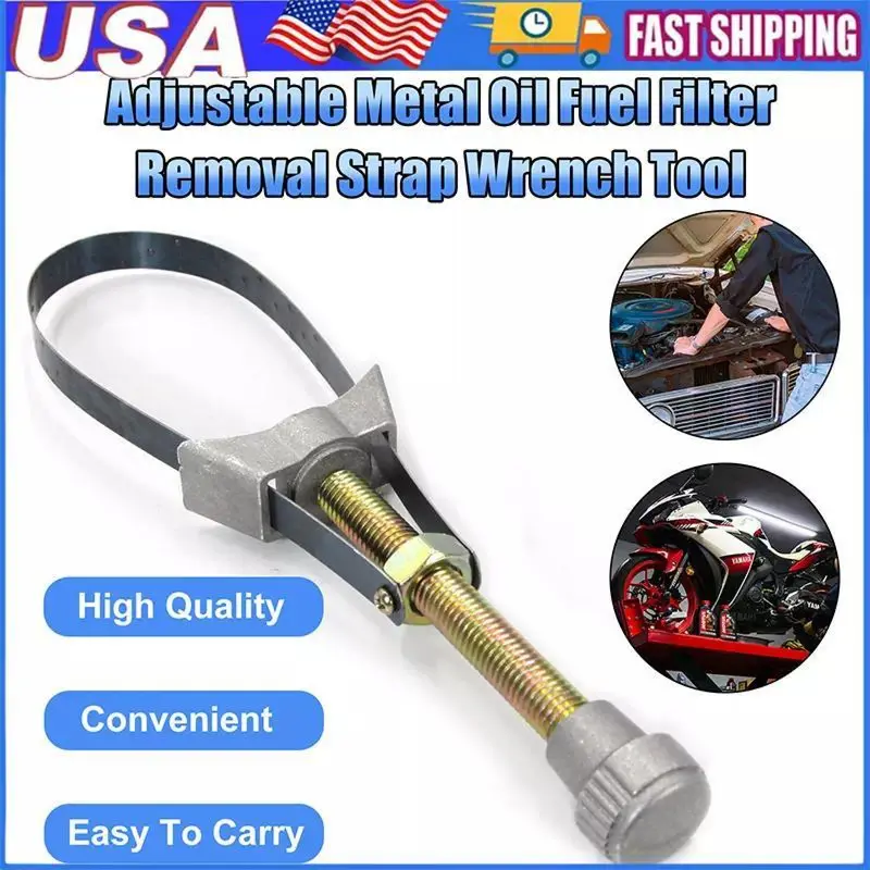 Remove Stuck Oil Filters Easily – Universal Adjustable Strap Wrench for Cars & Trucks
