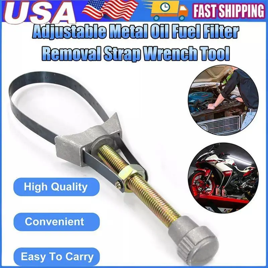 Remove Stuck Oil Filters Easily – Universal Adjustable Strap Wrench for Cars & Trucks
