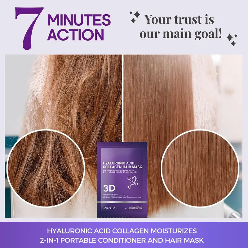 🔥Day Sale 50% OFF🔥3D Hyaluronic Acid & Collagen Hair Mask