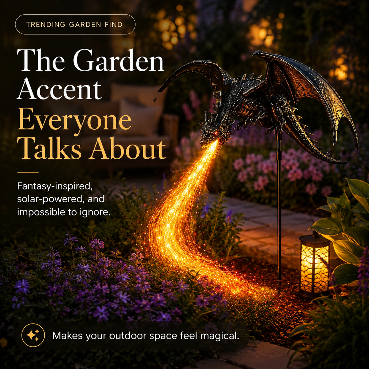 2027 Woverssy® Dragon’s Ember Solar Garden Decor