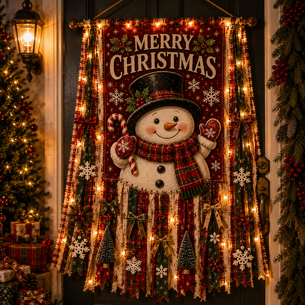 Snowman Christmas Door Hanging Decor