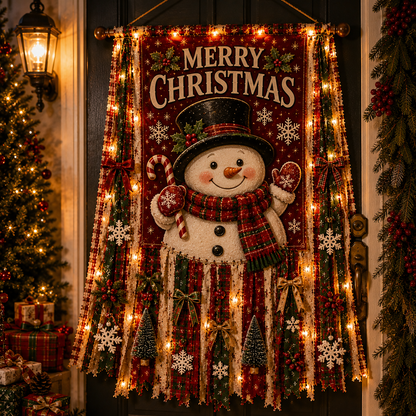 Lighted Christmas Door Hanging 🎄✨ – Festive Holiday Door Decor