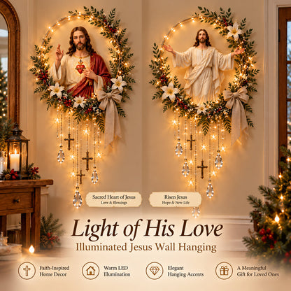 ✝️ Light of His Love– Illuminated Jesus Wall Hanging