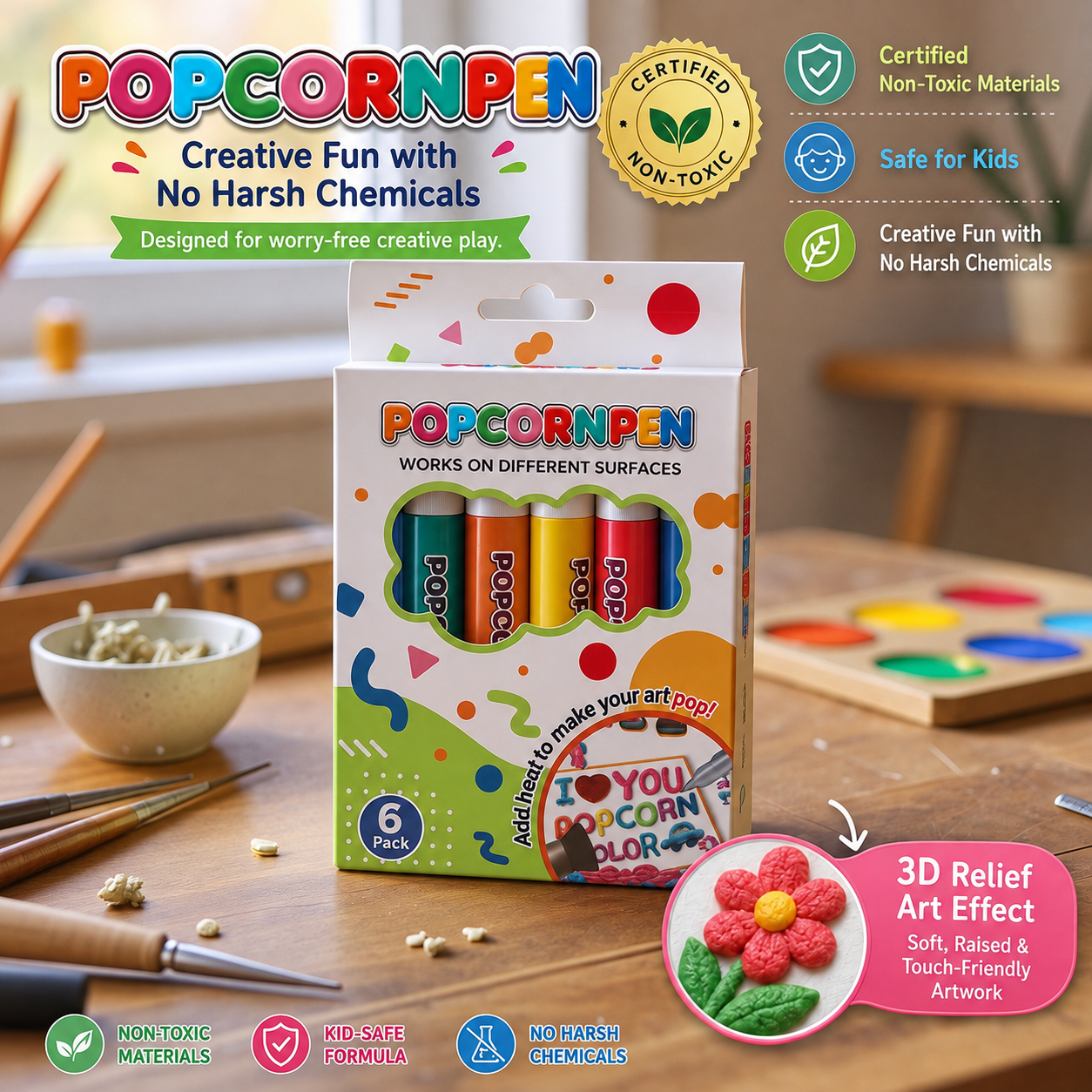 🔥Last Day 50% OFF 🖍️🎁🔮Magic Pen – Draw 3D with one stroke!🎄 DIY Bubble Popcorn Drawing Pens🔥🪄