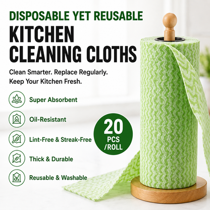 Reusable Kitchen Cleaning Cloths – 20-Piece Tear-Off Roll