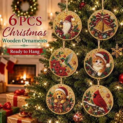 Classic Christmas six-piece DIY diamond painting ornament set