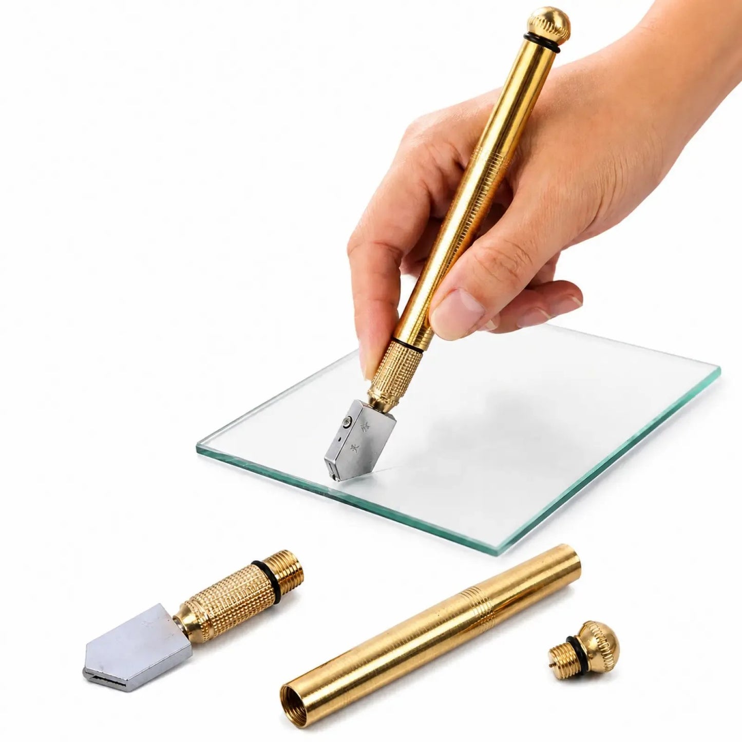 🔥Last Day 50% OFF - 🔧Glass Cutter with Diamond Head & Steel Blade for 3-15mm Glass, Anti-Slip Handle Tool