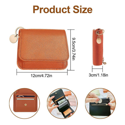 💖Hot 49% OFF🌹RFID Short Wallets for Women – Fashionable Card Holder with Key Ring & Coin Purse