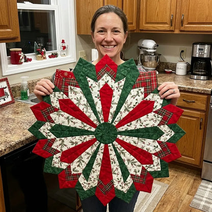 🎄 Holiday Star Table Topper Quilt Template Set ⭐🧵 – DIY Christmas Quilting Pattern