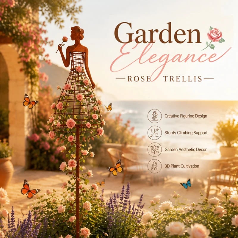 🌹👗 Living Floral Lady Garden Trellis – Sculptural Climbing Frame for Roses & Vines