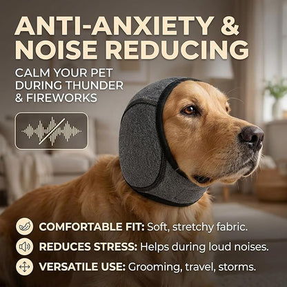 Calming Dog Ear Wrap | Noise-Reducing Ear Protection for Grooming, Bathing & Fireworks
