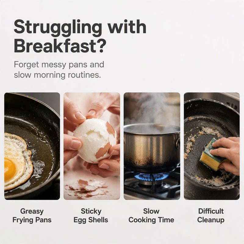 🥳2026 HOT SALE🥳💞50K+ SOLD! 🥗🎁 49% OFF! Microwave Egg Poacher——Dual‑cavity, non‑stick & easy clean. Healthier than frying – stock up & save! 🏠✅