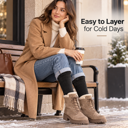 Fleece-Lined Long Knee & Leg Warmers for Women