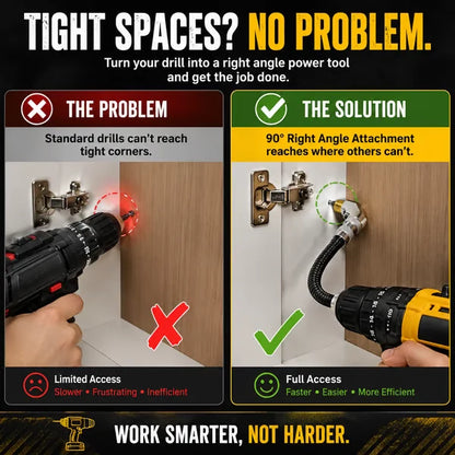 Right Angled Electric Drill Corner Attachment Tool
