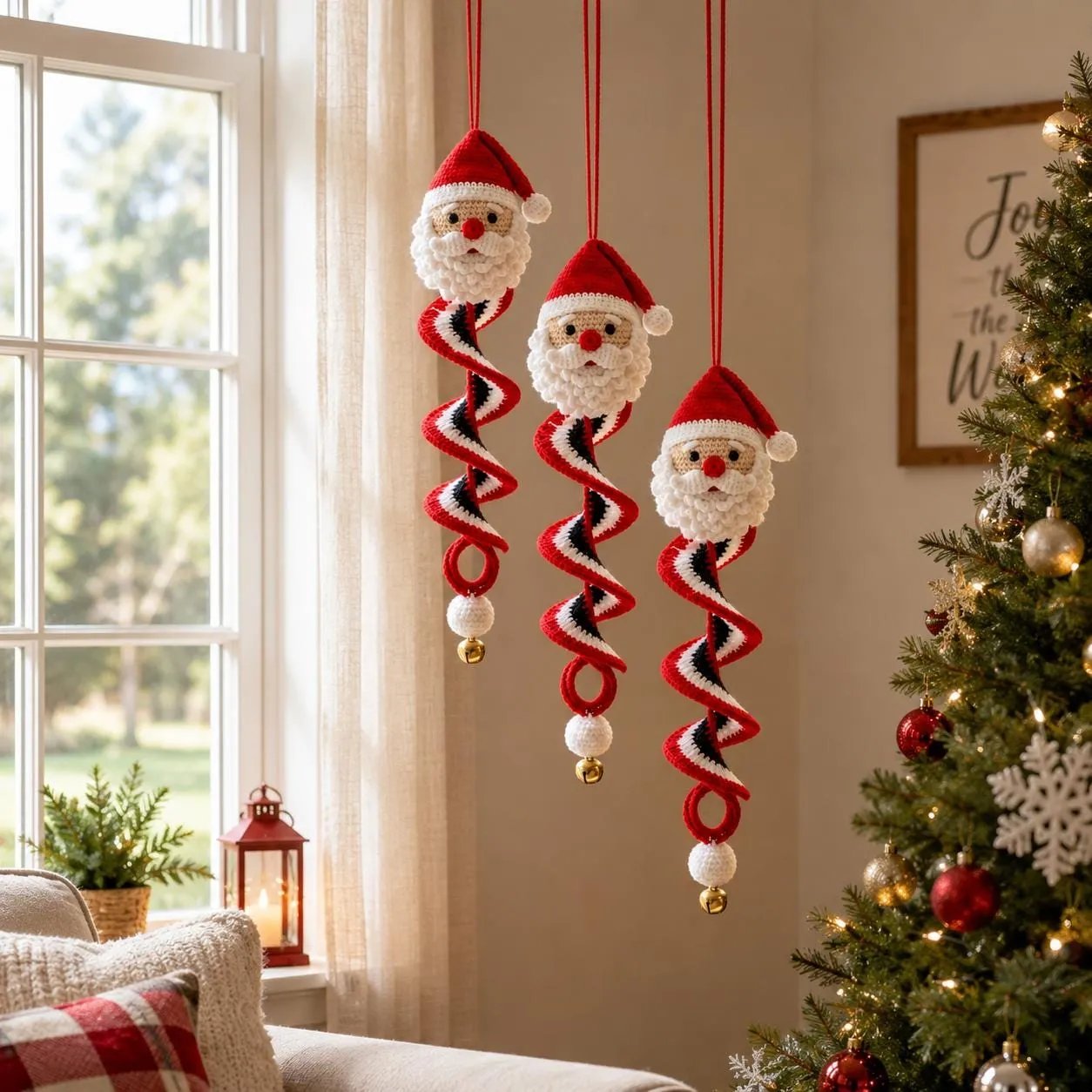 ☃️ Crochet Snowman Spiral Ornament DIY Kit | Complete Beginner-Friendly Set with Soft Yarn, Crochet Hook, Festive Beads, Snowflakes & Step-by-Step Guide 🧶🎄✨