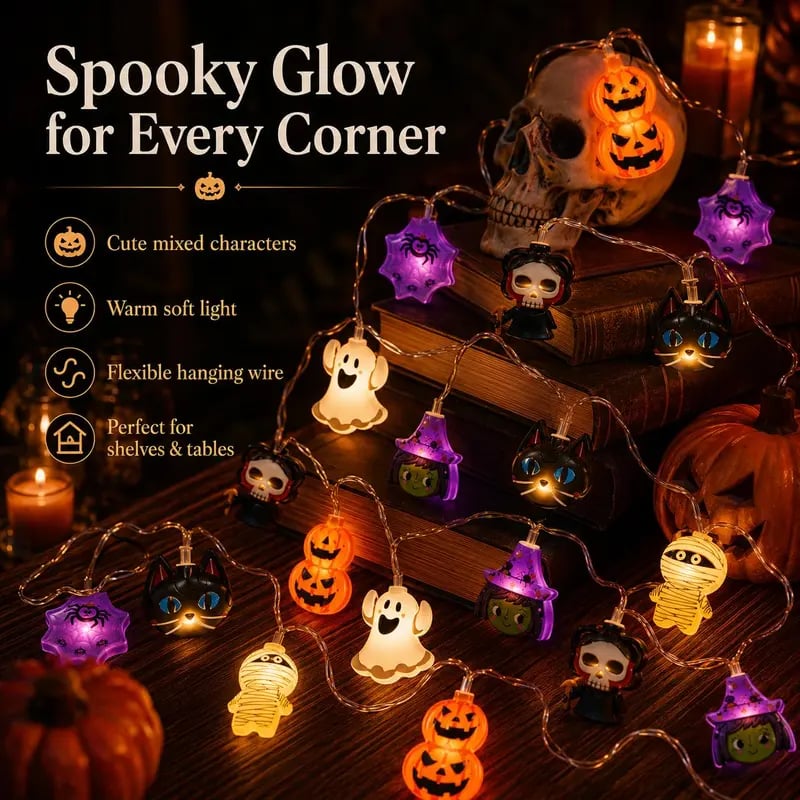 Halloween LED lanterns - Death God, Black Cat, Pumpkin Lantern String