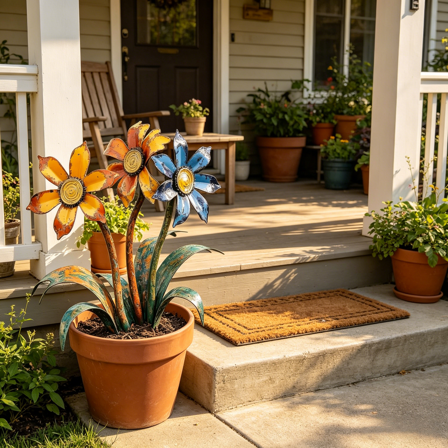🌼2026 Mother's Day Gifts 55% Off--💖🎁Handcrafted Rustic Metal Flower Garden Stakes
