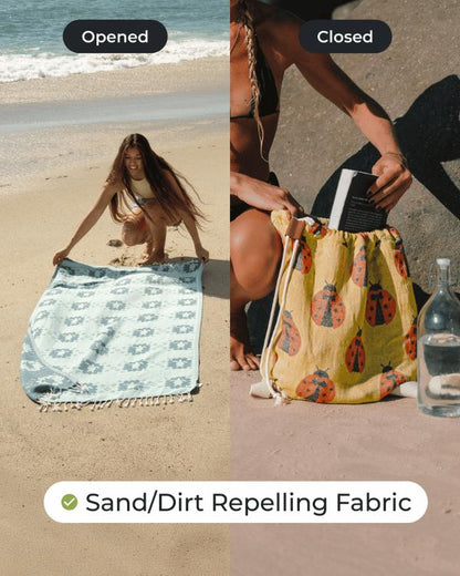 ⏰LAST DAY 49% OFF - 🏖️2-in-1 Convertible Towel & Backpack with Inner Zip Pocket & Sand-Repelling Fabric