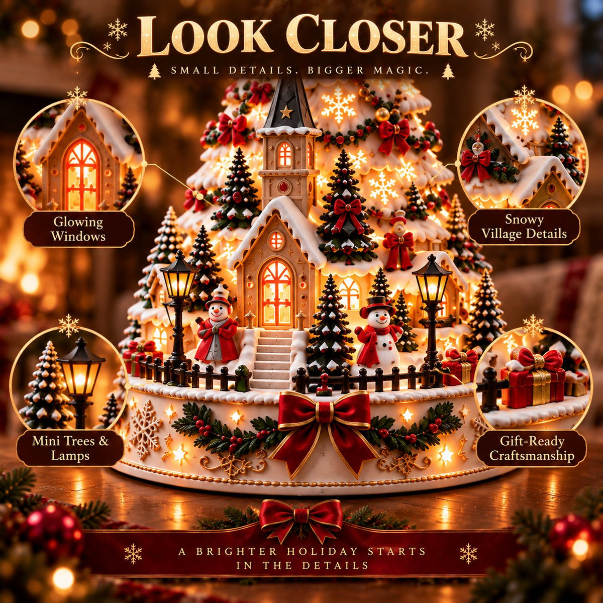 🏆 60,000+ Sold - 🎄MerryRealm™ Christmas Village Lightscape Tree