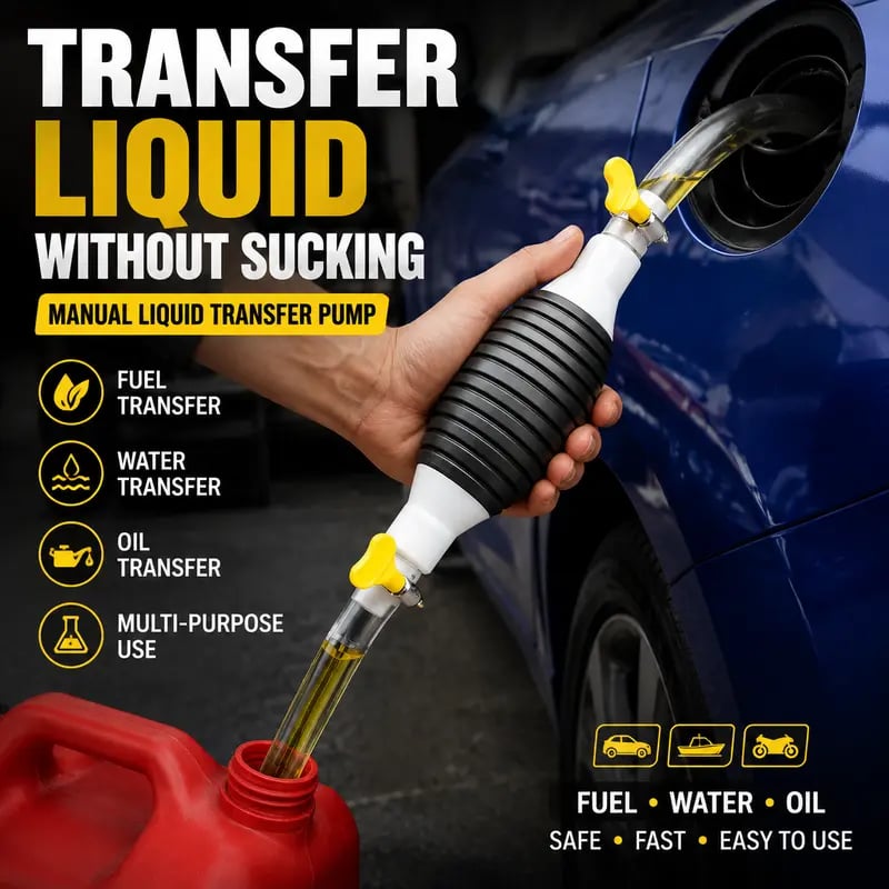 🔥LAST DAY 50% OFF - ⛽Manual Siphon Pump Kit with 1M Hose, Rubber Pump Bulb & 2 Hose Clamps, Liquid Transfer Pump for Fuel Water Oil, Car Boat Motorcycle