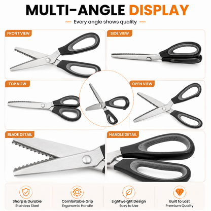 ✂️ Professional Pinking Shears – Sharp Serrated Fabric Scissors for Clean Zigzag Edges