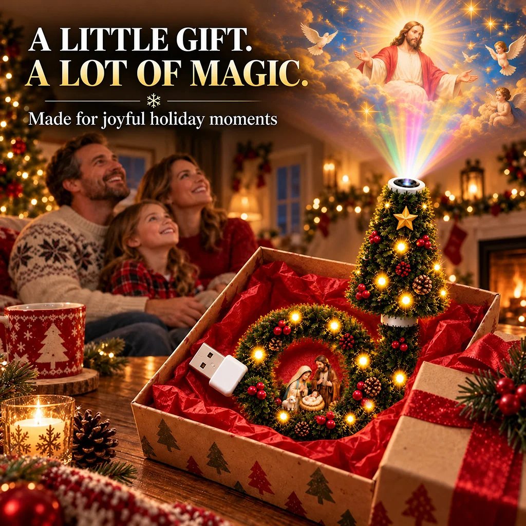 ✝️ USB Jesus 5D Projection Light ✨ 5 Sacred Christmas Scenes 🎄