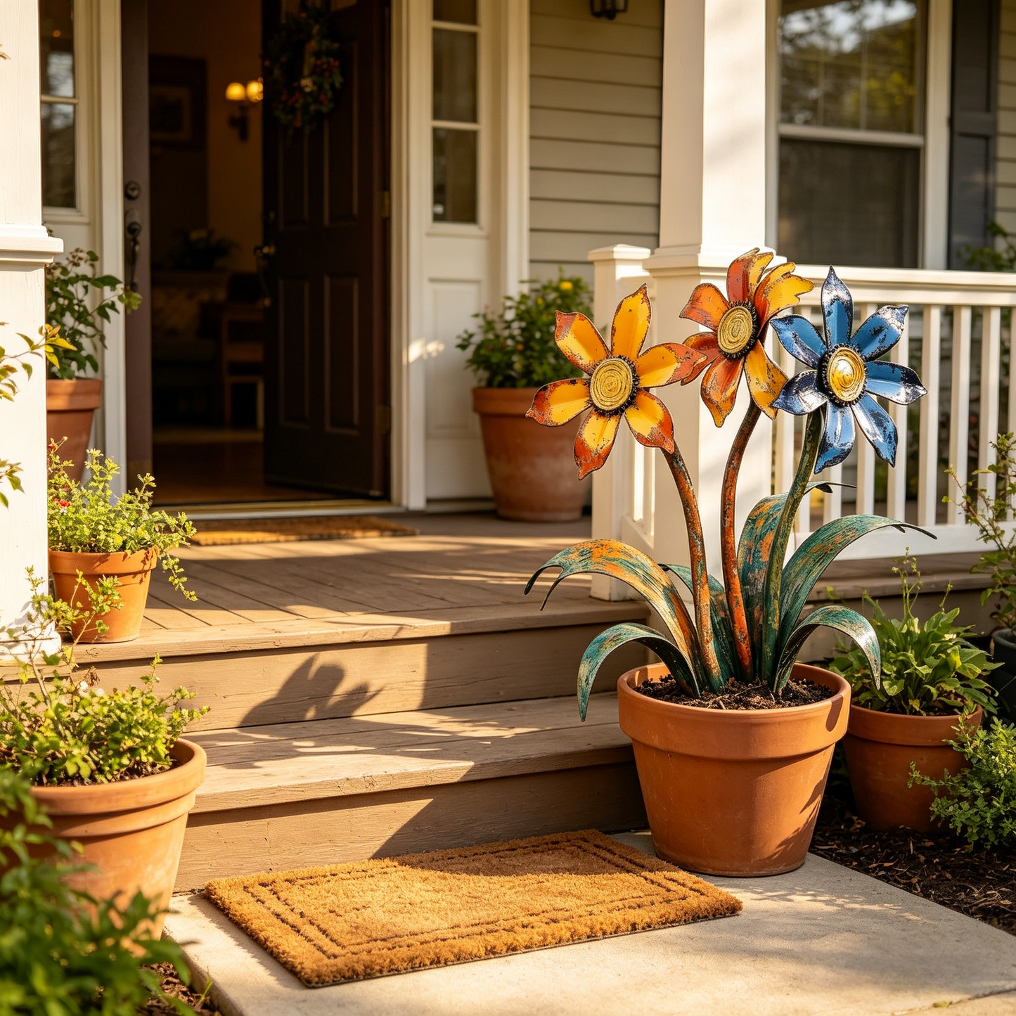 🌼2026 Mother's Day Gifts 55% Off--💖🎁Handcrafted Rustic Metal Flower Garden Stakes