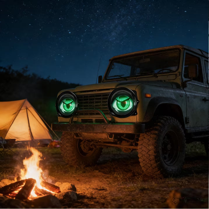 Dynamic Big Eye Ball Fog Lights, LED Adjustable Color 12v Devil Eyes with Lens Light Up Big Eyeball Lights for Car for Any Car Model