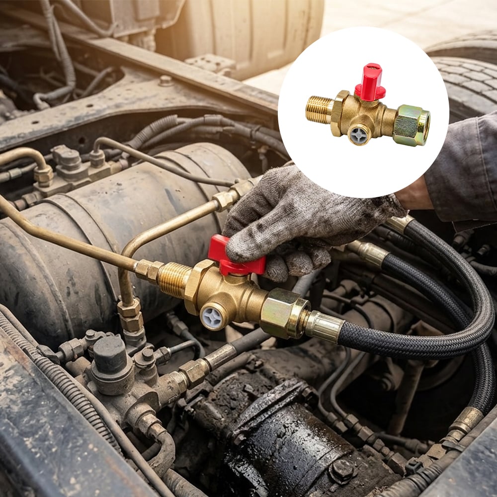 Heavy-Duty Self-Venting Brass Air Cut-Off Valve (M18 x 1.5 Threads, One-Way Exhaust)
