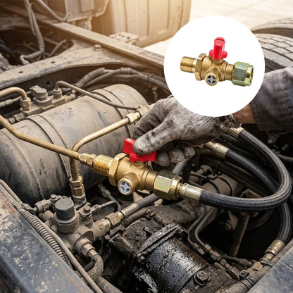 Heavy-Duty Self-Venting Brass Air Cut-Off Valve (M18 x 1.5 Threads, One-Way Exhaust)