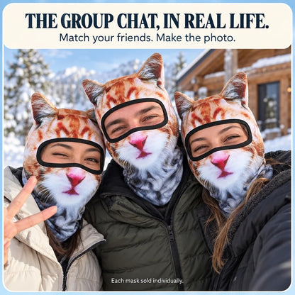 🔥🐱3D Cat Ski Balaclava Face Mask with Ears Animal Mask