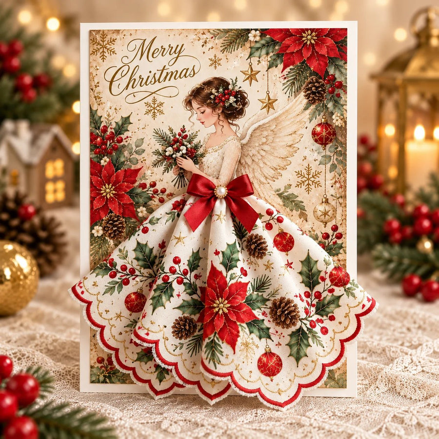 Poinsettia Angel Card