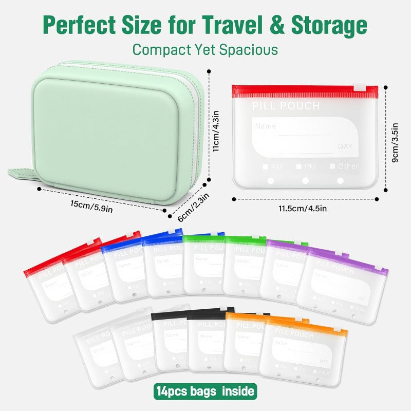 Waterproof pillbox A8 binder set, travel medicine bag