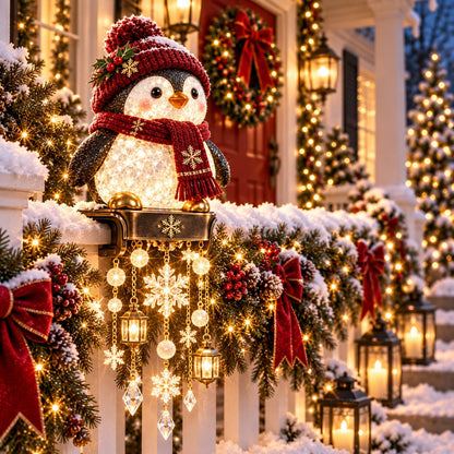 🎄 Christmas Porch Railing Lights – 4 Festive Character Designs