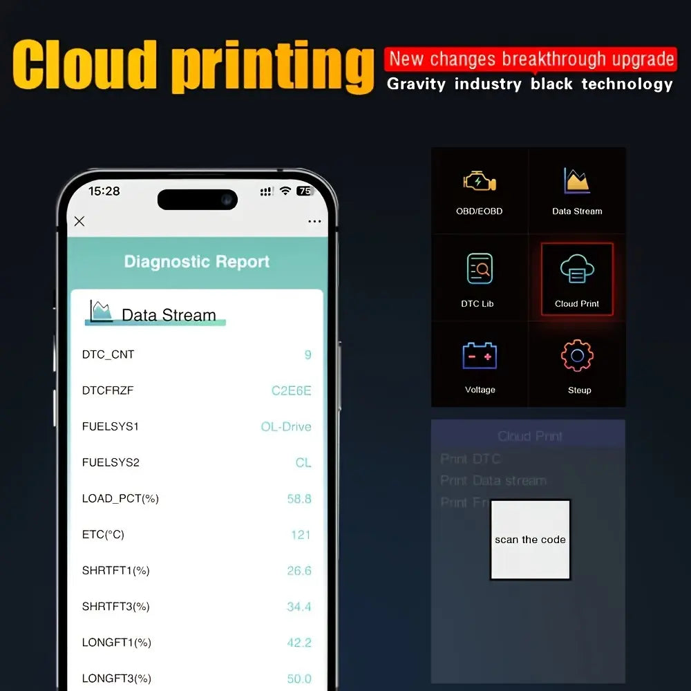 V520 OBD2 Scanner Car Diagnostic Tool, Code Reader with Live Data Stream, Battery Voltage Test & I/M Readiness for All OBDII Vehicles