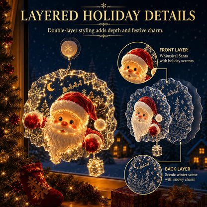 🏅 2026 Best Seller ✨🎄Lighted Christmas Window Decoration with Suction Cup | Warm LED Window Light with Double-Layer Design & Multiple Festive Styles ✨