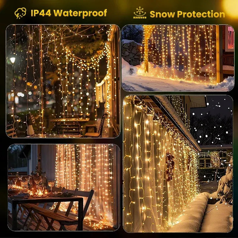 ✨ Remote Controlled LED Curtain Fairy Lights | 9.8×9.8ft