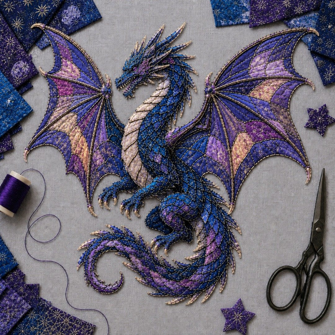 🔥🎁🌙 Beginner-Friendly Mythic Wilds DIY Layered Patchwork Art Kit | Complete Kit with Patterned Fabrics, Sewing Materials & Step-by-Step Guide Included 💕