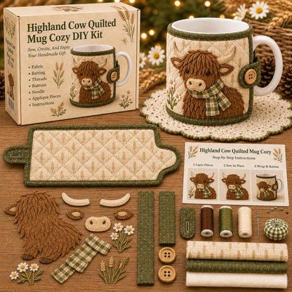 🐷 Farmhouse Friends Mug Cozy Sewing Kit
