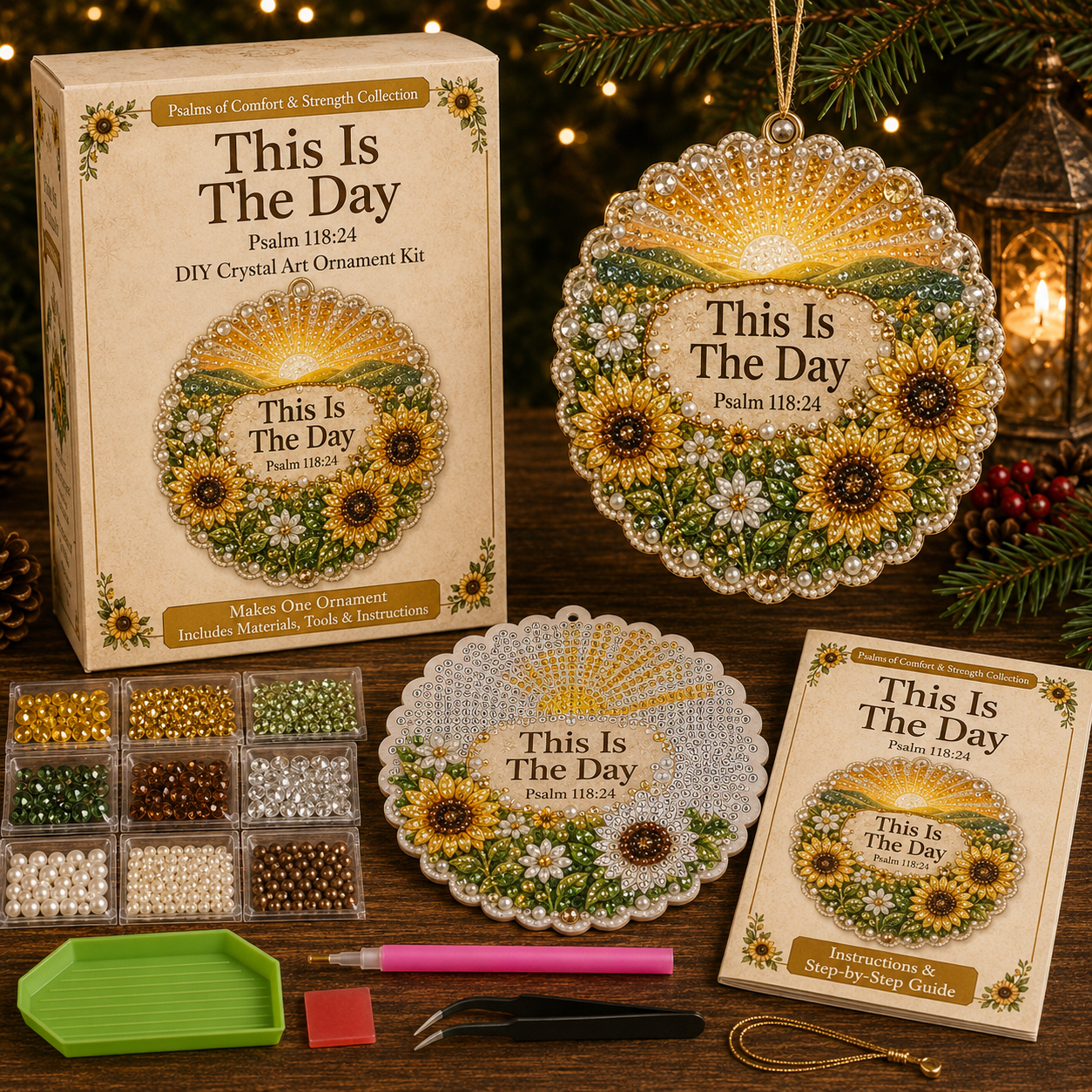 ✝️ Psalms of Comfort & Strength Pearl Diamond Art Hanging Ornament Kit