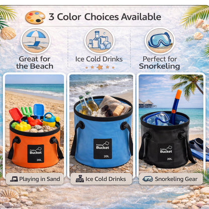 Portable Foldable Water Bucket - Perfect for Fishing, Camping, Traveling!!