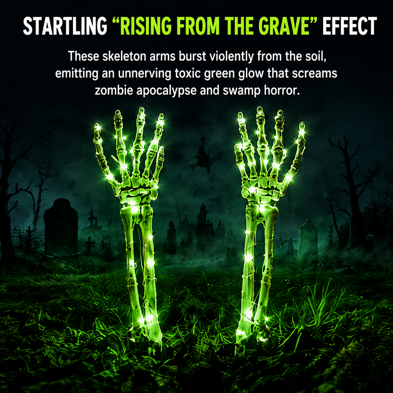 2-Pack Skull Arm Halloween Outdoor Decorations