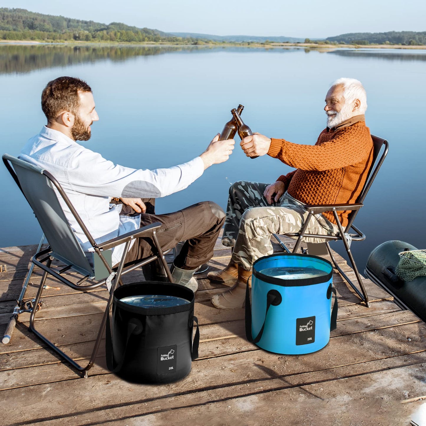 Portable Foldable Water Bucket - Perfect for Fishing, Camping, Traveling!!