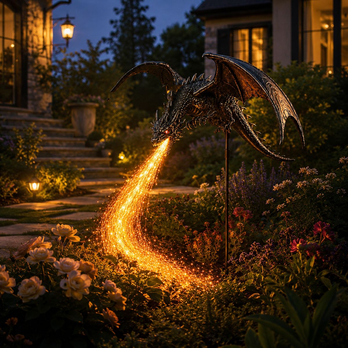 2027 Woverssy® Dragon’s Ember Solar Garden Decor