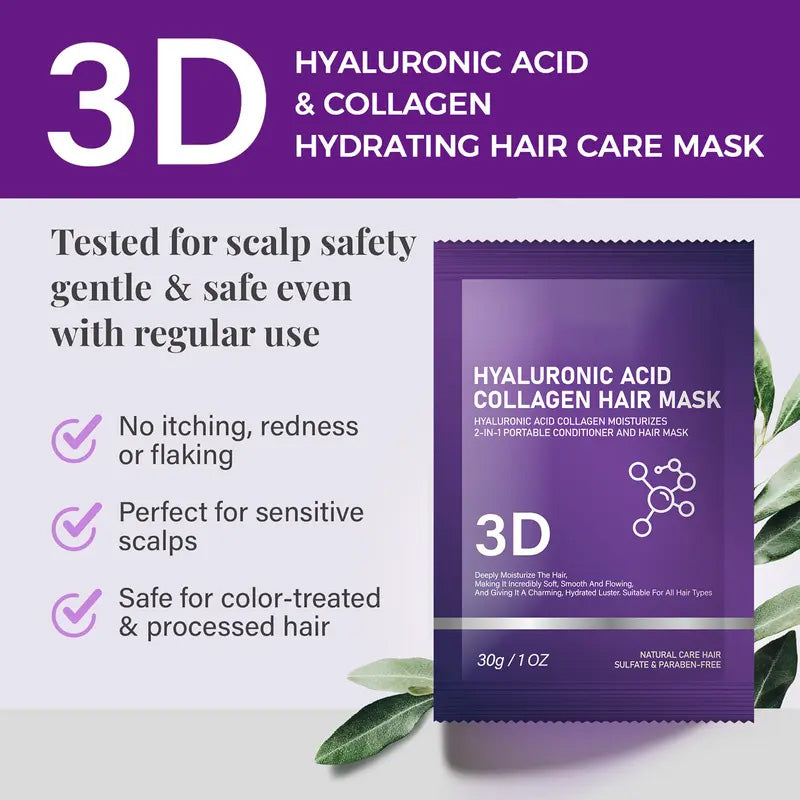 🔥Day Sale 50% OFF🔥3D Hyaluronic Acid & Collagen Hair Mask