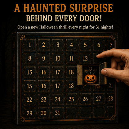 🎉🎃 31 Nights of Fright Halloween Countdown Box | 31 Unique Mini Figurines, Hanging Charms & Spooky Collectibles with No Repeats 👻✨