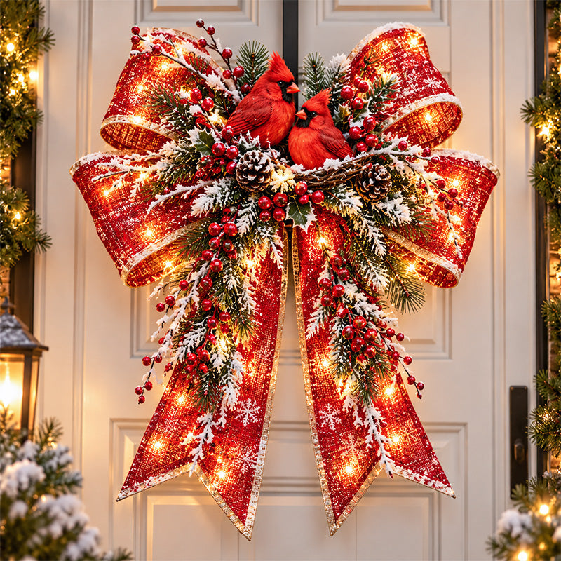 🎀🎄 Christmas Magic Bow Door Hangers – Oversized Light-Up Holiday Bows in 6 Festive Styles