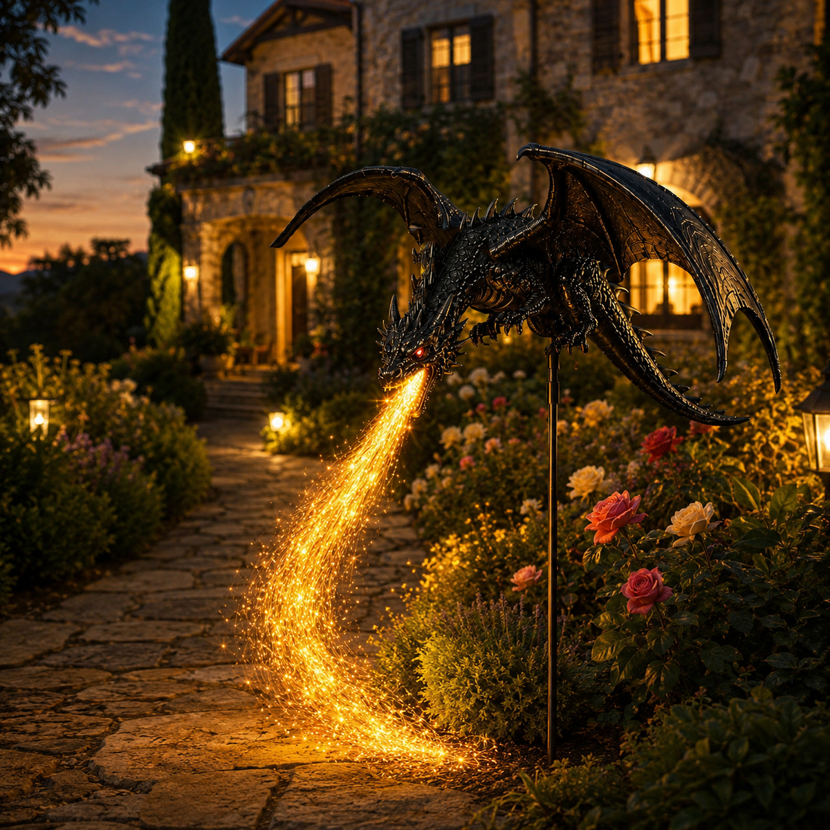 2027 Woverssy® Dragon’s Ember Solar Garden Decor